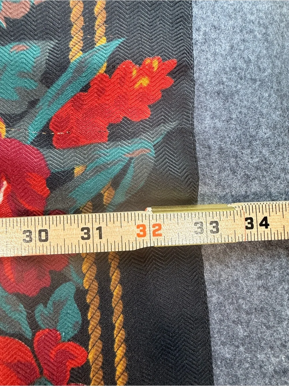 Vintage Floral Scarf Square Italy Cottagecore Boho Pink Red Black Wrap Academia